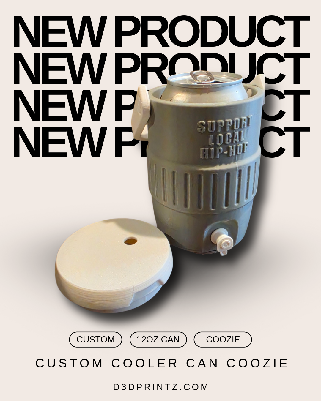12OZ CUSTOMIZABLE COOLER CAN COOZIE - Image 1