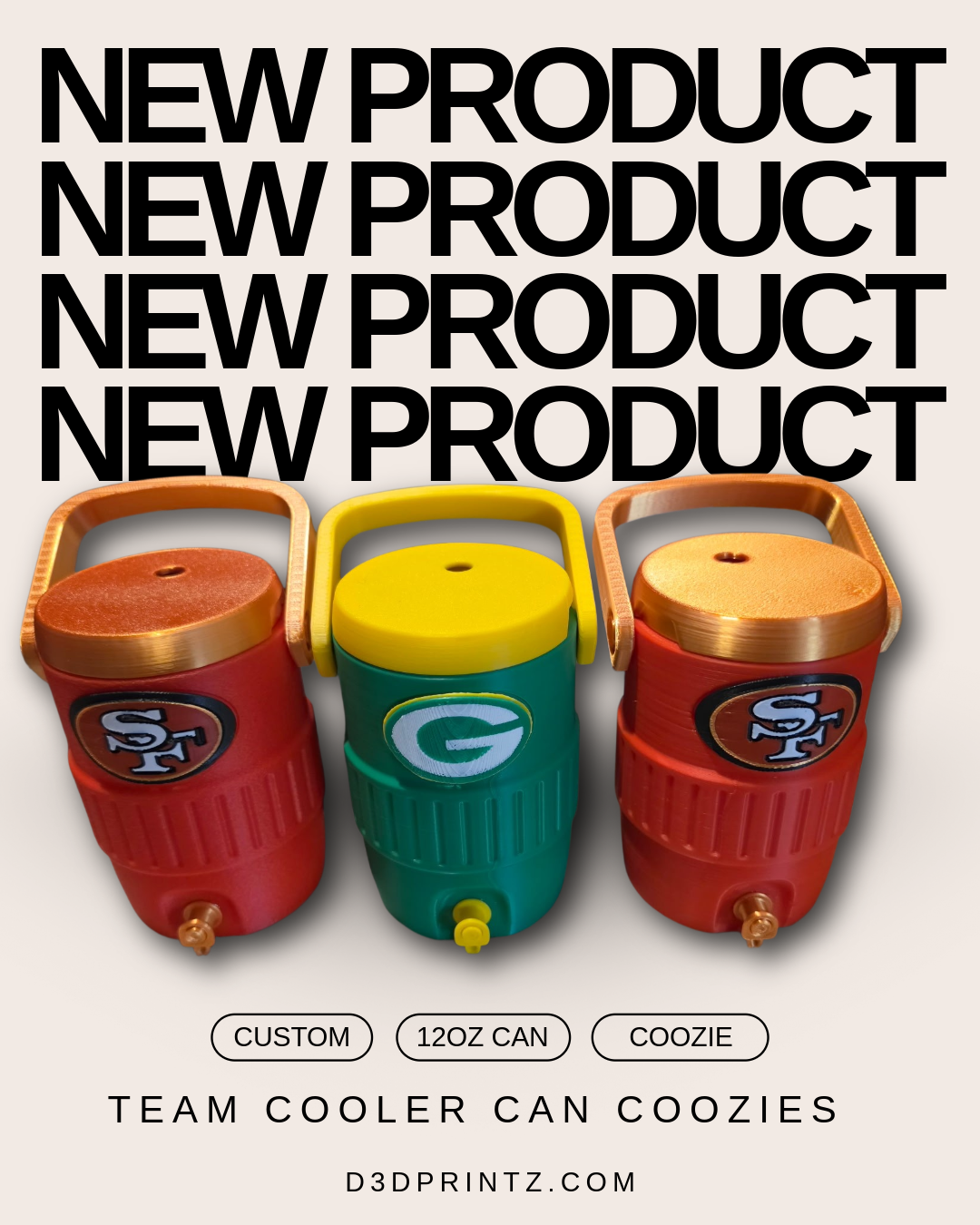 12OZ CUSTOMIZABLE  TEAM COOLER CAN COOZIE - Image 1